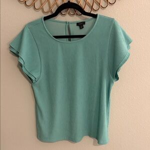 Ann Taylor Factory Teal Ribbed Blouse
